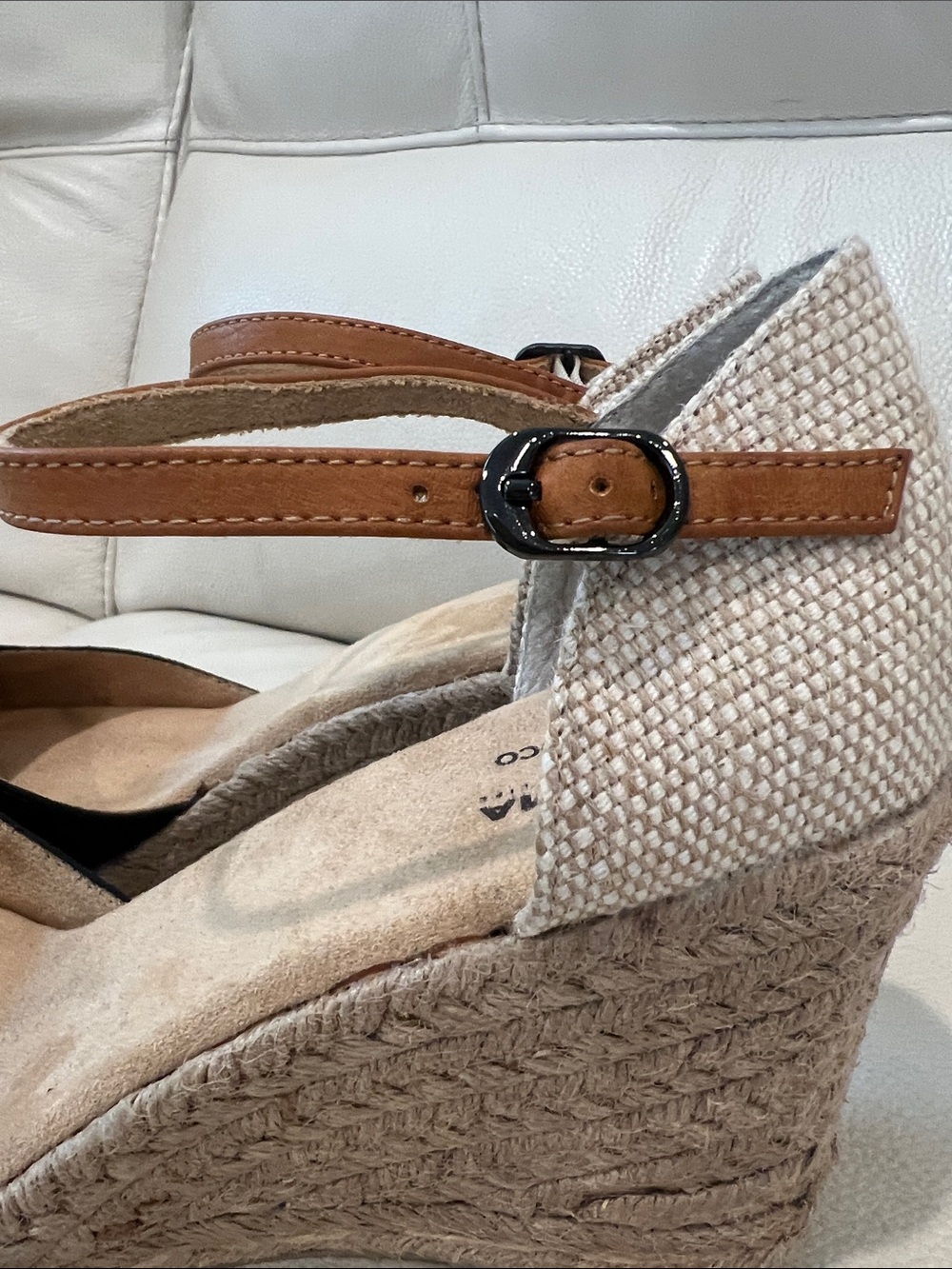Sonoma Black and Tan Espadrille Wedge Sandals - Picture 4 of 8